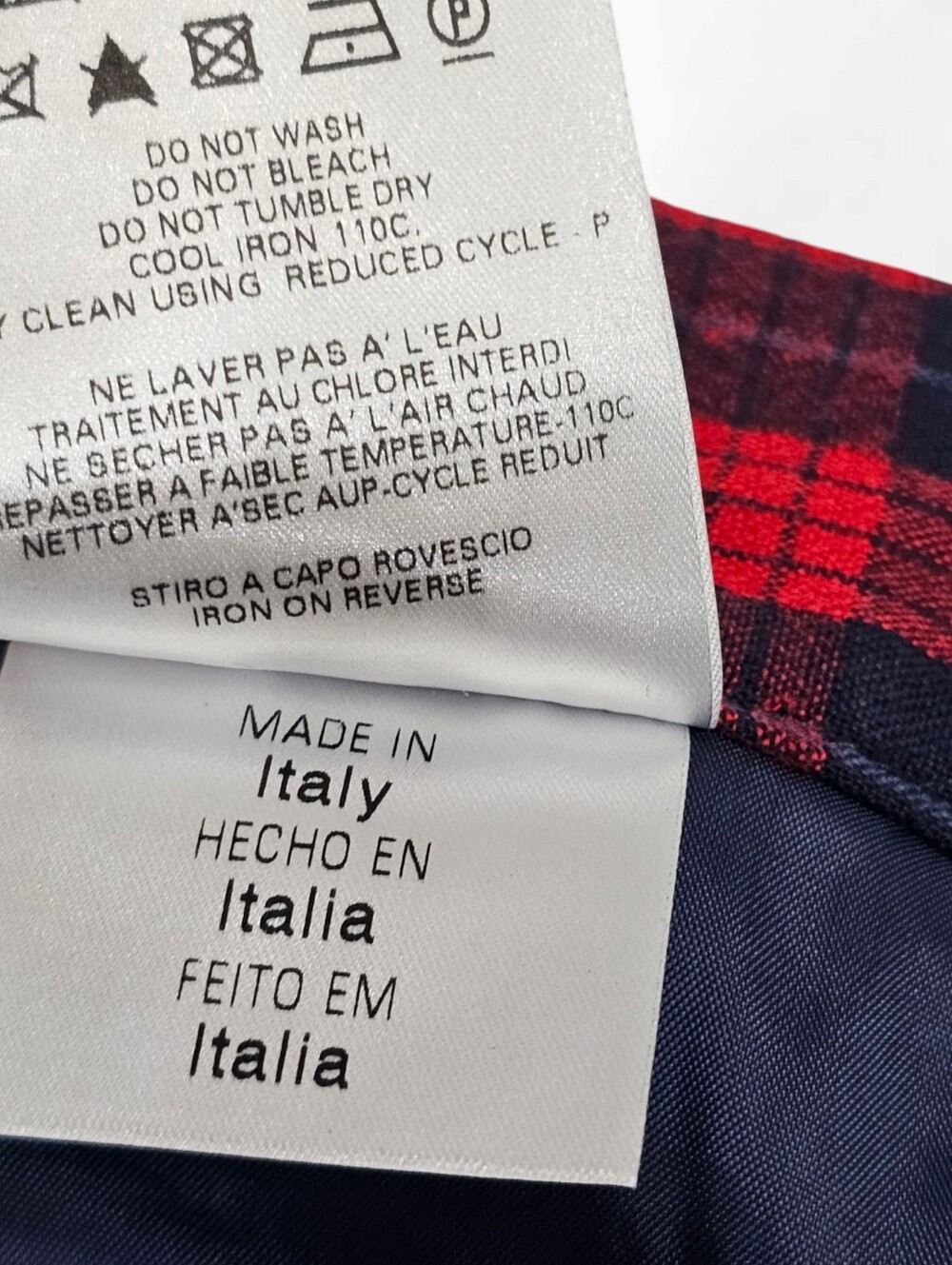 ALEXANDER McQUEEN McQ Wool Blend Red Blue Tartan Plaid Pleated Wrap Skirt 46/12 - Picture 9 of 9